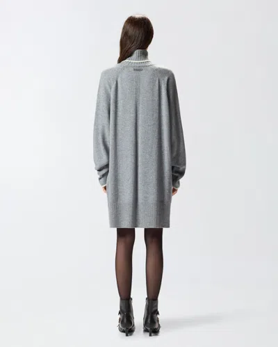 Pinko Short Wool And Cashmere Dress In Gray