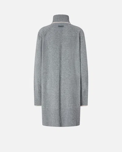 Pinko Short Wool And Cashmere Dress In Gray