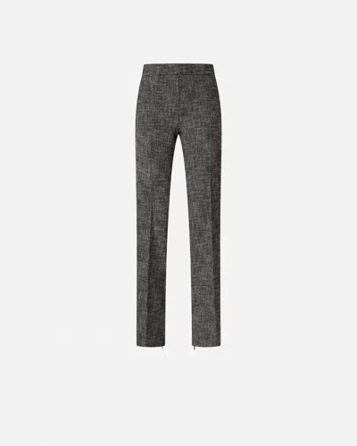 Pinko High-waisted Flannel Trousers In Gray