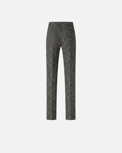 Pinko High-waisted Flannel Trousers In Gray