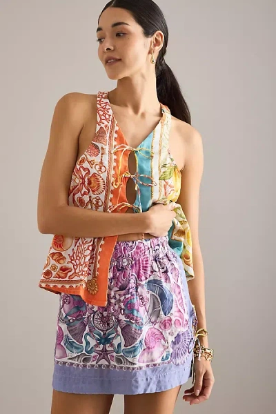 Celandine X Emily Carter Tie-side Mini Skirt In Multi