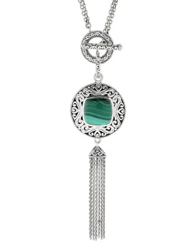 Samuel B. Silver Malachite Necklace In Metallic