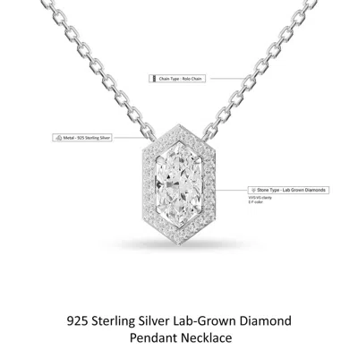 Diamond2deal 14k White Gold 1.5 Carat Marquise Cut Lab Grown Diamond Pendant Necklace 18" Vvs-vs In Metallic