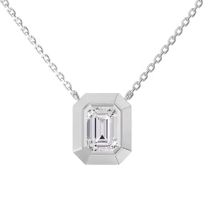 Diamond2deal 18k Vermeil Plated Silver 3 Ct Radiant Cut Lab Grown Diamond Pendant Necklace 18" Vvs-v In Metallic