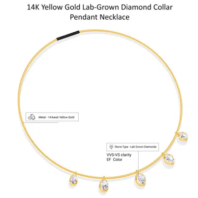Diamond2deal 18k Vermeil Plated Silver7 Ct Oval Cut Lab Grown Diamond Pendant Necklace 18" Vvs-vs In Brown