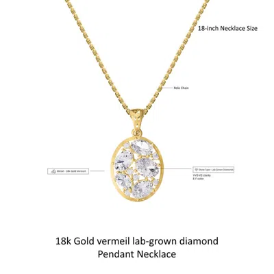 Diamond2deal 14k Yellow Gold 3.8 Ct Oval Cut Lab Grown Diamond Pendant Necklace 18" Chain Vvs-vs