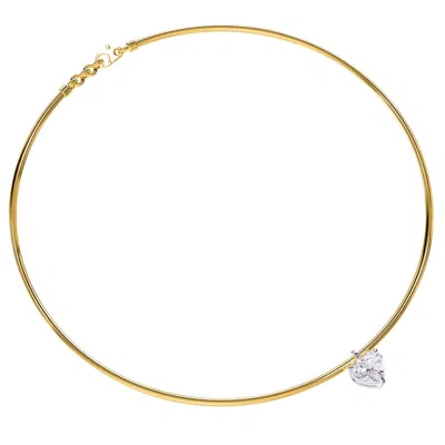 Diamond2deal 14k Yellow Gold 2.25 Ct Heart Shape Lab Grown Diamond Pendant Necklace 18" Vs1