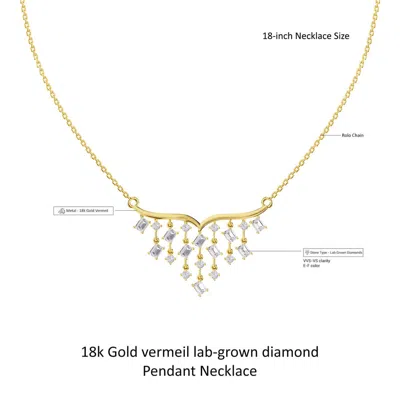 Diamond2deal 14k Yellow Gold 3 Ct Radiant Cut Lab Grown Diamond Pendant Necklace 18" Chain Vvs-vs