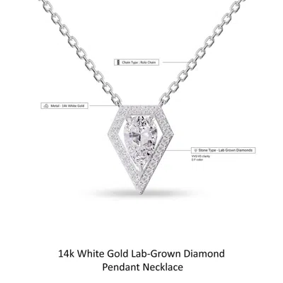 Diamond2deal 925 Sterling Silver 1.5 Ct Pear Cut Lab Grown Diamond Pendant Necklace 18" Vvs-vs In Metallic