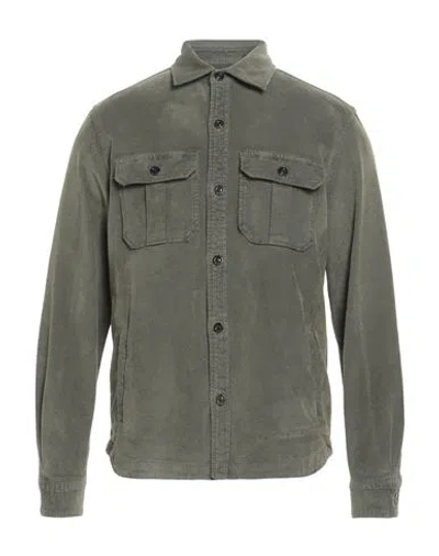 Boglioli Man Shirt Military Green Size Xl Cotton, Modal, Elastane In Gray