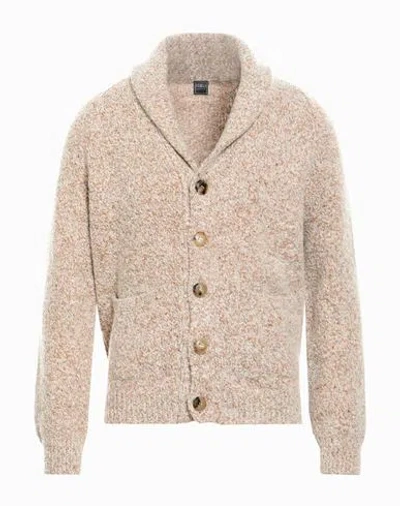 Fedeli Man Cardigan Camel Size 40 Cashmere, Wool, Polyester In Multi