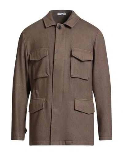 Boglioli Man Jacket Khaki Size 38 Virgin Wool, Polyester In Brown