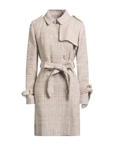 Paule Ka Woman Coat Beige Size 8 Synthetic Fibers, Cotton, Viscose, Polyamide, Wool In Neutral