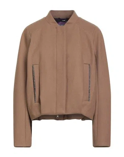 Bazar Deluxe Woman Jacket Camel Size 6 Wool, Polyamide In Brown