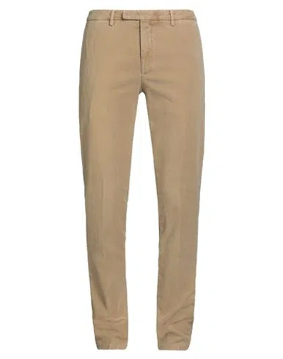 Boglioli Man Pants Sand Size 40 Cotton, Elastane In Brown