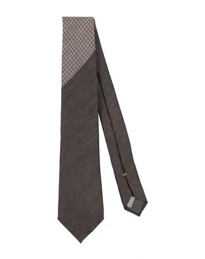 Canali Man Ties & Bow Ties Dark Brown Size - Silk In Multi