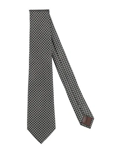 Canali Man Ties & Bow Ties Black Size - Silk In Gray