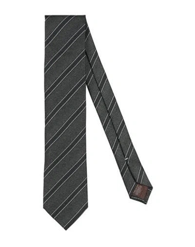 Canali Man Ties & Bow Ties Charcoal Size - Silk In Black