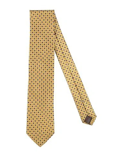 Canali Man Ties & Bow Ties Yellow Size - Silk In Gold