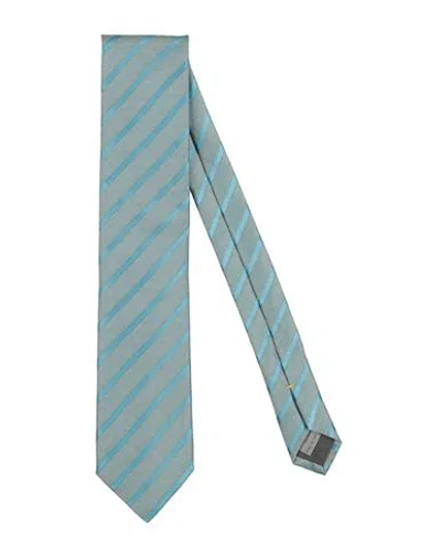 Canali Man Ties & Bow Ties Sky Blue Size - Silk In Gray