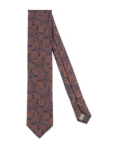 Canali Man Ties & Bow Ties Midnight Blue Size - Silk In Brown