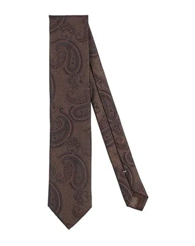 Canali Man Ties & Bow Ties Midnight Blue Size - Silk In Brown
