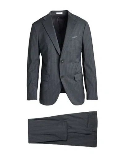 Boglioli Man Suit Charcoal Size 44 Virgin Wool, Elastane In Black