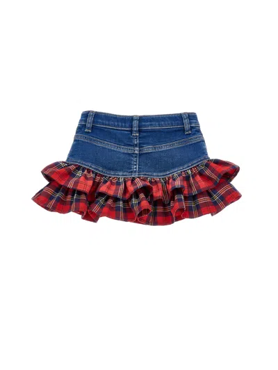 Monnalisa Jeans-minirock Herzrüschen In Blue