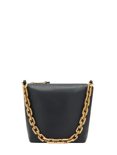 Emporio Armani Leather Small Hobo Bag With Chain In Black