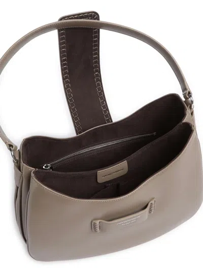 Emporio Armani Grey Logo Small Shoulder Bag In Gray