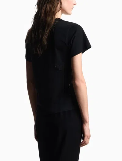 Emporio Armani Cotton Logo Graphic Print T-shirt In Black