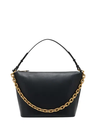Emporio Armani Ppa Leather Medium Hobo Bag With Chain In Black