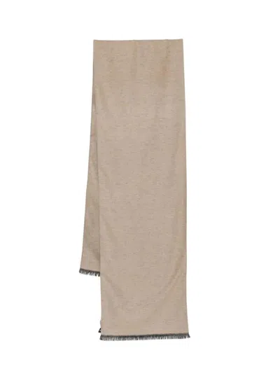 Emporio Armani Petite Scarf With Fringed Edges And Soft Texture In Brown