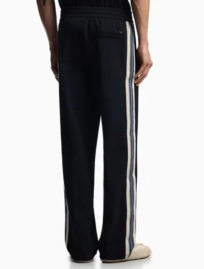 Emporio Armani Elastic Waist Sweatpants In Brown