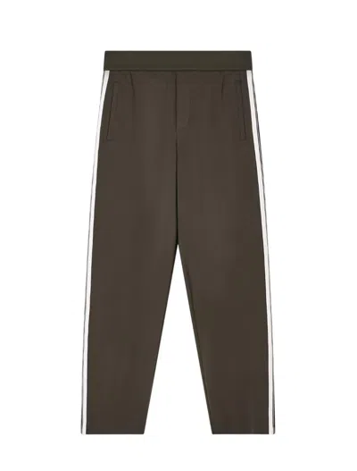 Emporio Armani Asv Jersey Trousers With Elasticated Waist And Contrasting Bands In Green