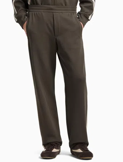 Emporio Armani Asv Jersey Trousers With Elasticated Waist And Contrasting Bands In Green
