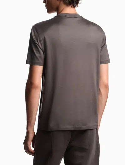 Emporio Armani Eagle-logo Crew-neck T-shirt In Gray