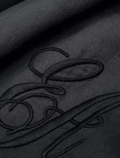Emporio Armani Oversized Modal Stole With Ea Signature Embroidery In Black