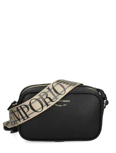 Emporio Armani Logo-stamp Crossbody Bag In Black