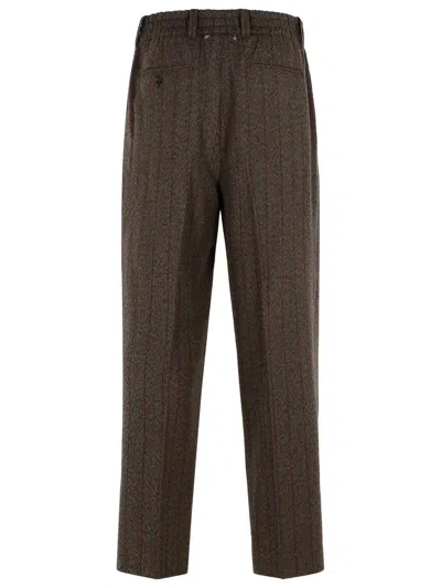 Golden Goose Wool Trousers Pockets Belt Loops In Brown