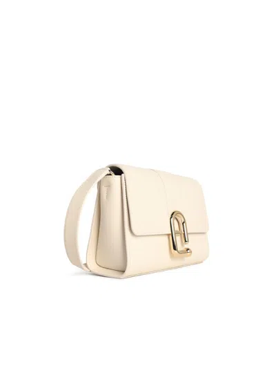 Furla 'urban S' Cream Lear Crossbody Bag In White
