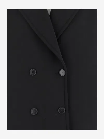 Fit Double-breasted Coat In Black