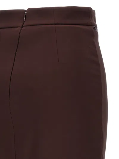 Elisabetta Franchi High-waisted Midi Skirt Zip Detailing In Burgundy