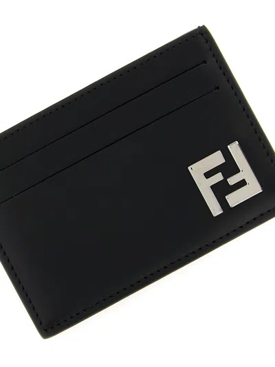 Fendi 'slim Squared Ff' Card Holder In Black