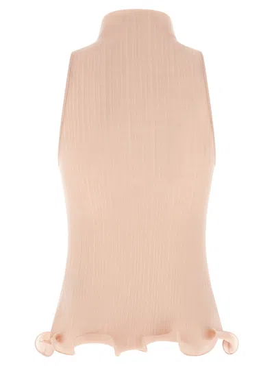 Fendi Cotton Top Finished With Ruffles In Pink