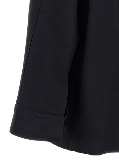 Givenchy Logo Embroidery Overshirt Puffer Jackets Blue In Blue