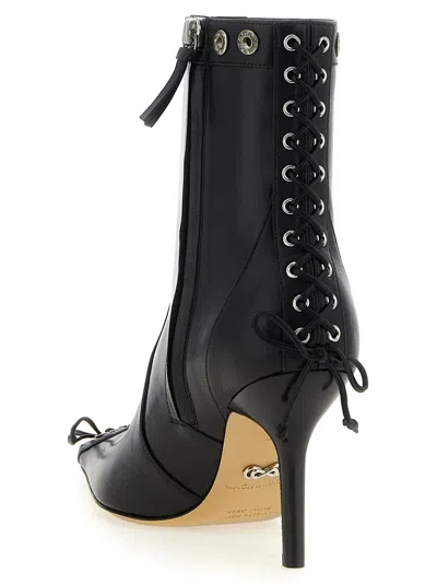 Mach&mach Mach & Mach 'crystalized Corset' Ankle Boots In Black