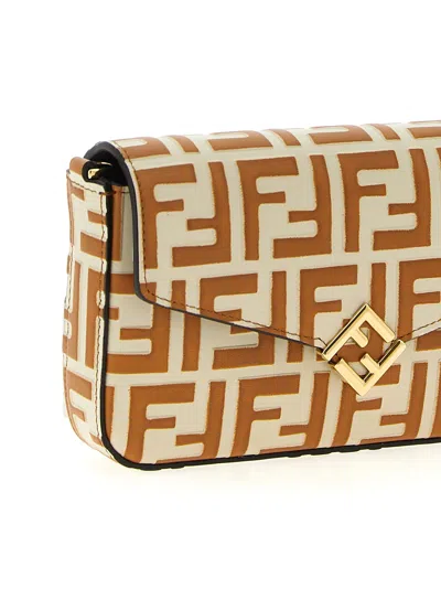 Fendi Ff Diamonds Leather Wallet On Chain In Multi