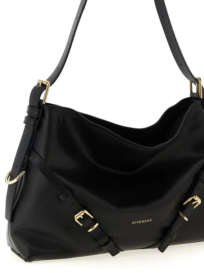 Givenchy Women Voyou Medium Leather Shoulder Bag In Black