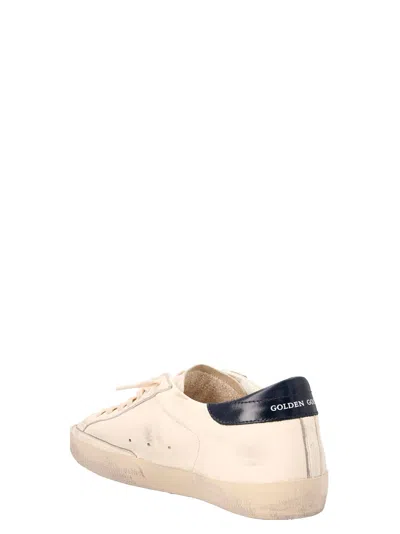 Golden Goose Men 'super-star' White Low Top Sneakers With Embossed Logo And Contrasting Heel Tab In In White